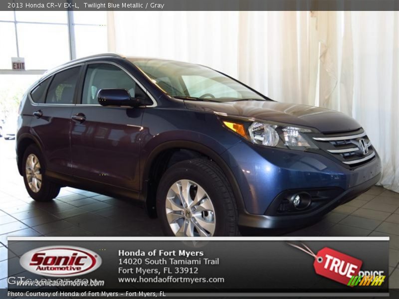 Twilight Blue Metallic / Gray 2013 Honda CR-V EX-L