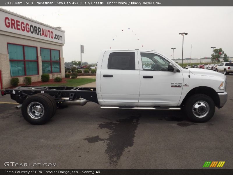 Bright White / Black/Diesel Gray 2013 Ram 3500 Tradesman Crew Cab 4x4 Dually Chassis