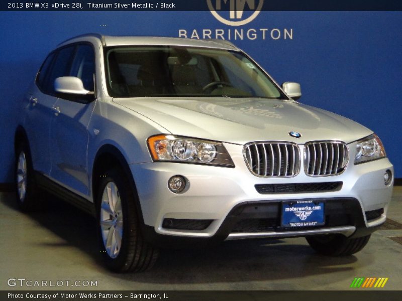 Titanium Silver Metallic / Black 2013 BMW X3 xDrive 28i