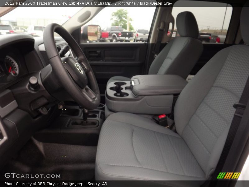 Bright White / Black/Diesel Gray 2013 Ram 3500 Tradesman Crew Cab 4x4 Dually Chassis