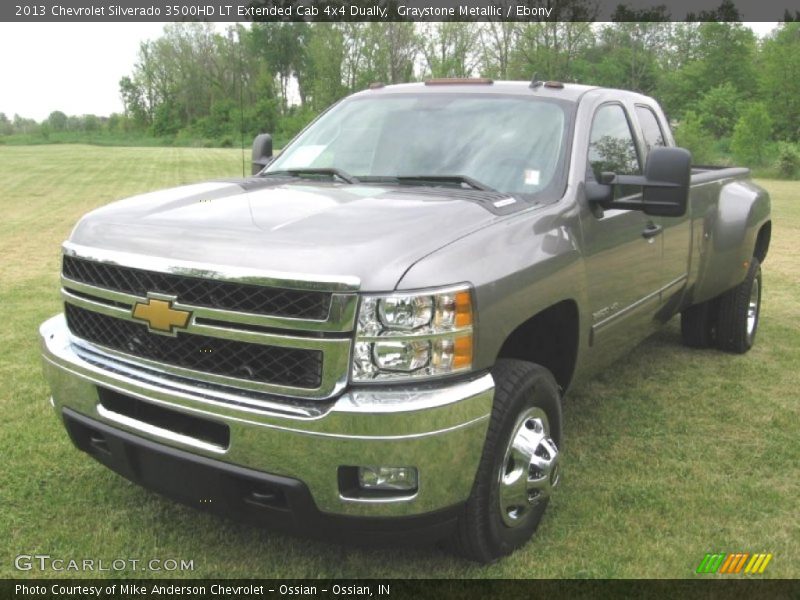 Graystone Metallic / Ebony 2013 Chevrolet Silverado 3500HD LT Extended Cab 4x4 Dually