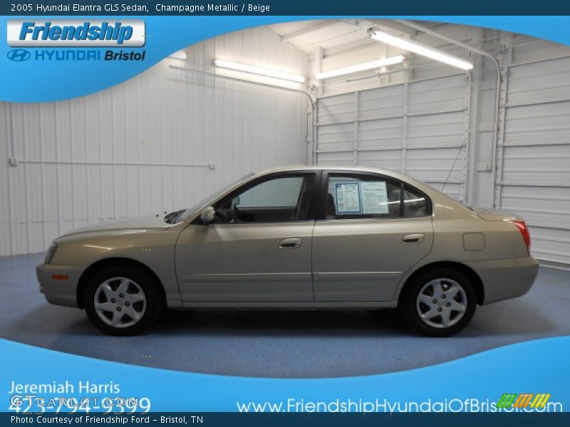 Champagne Metallic / Beige 2005 Hyundai Elantra GLS Sedan