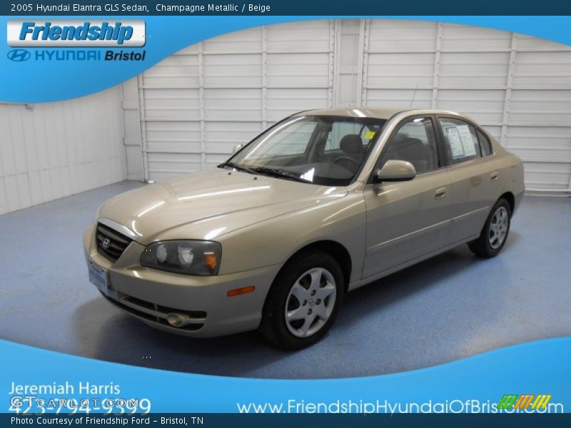 Champagne Metallic / Beige 2005 Hyundai Elantra GLS Sedan