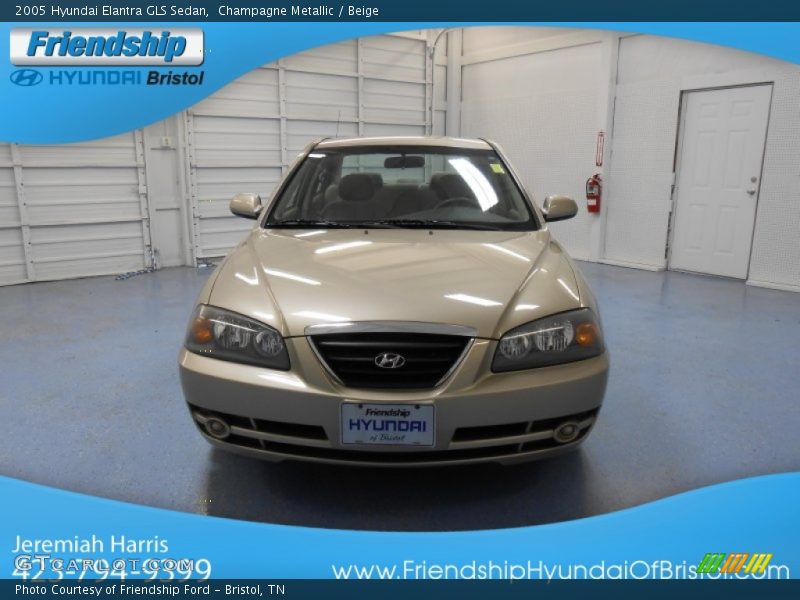Champagne Metallic / Beige 2005 Hyundai Elantra GLS Sedan