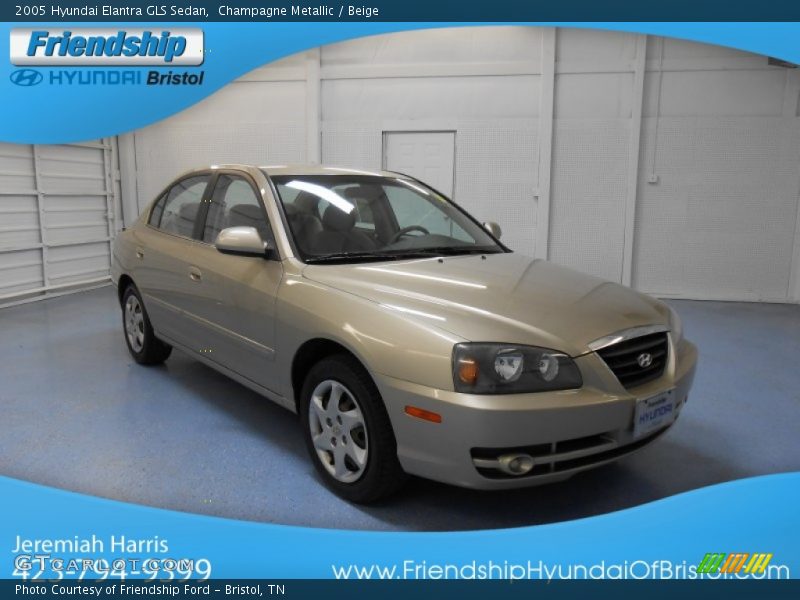 Champagne Metallic / Beige 2005 Hyundai Elantra GLS Sedan