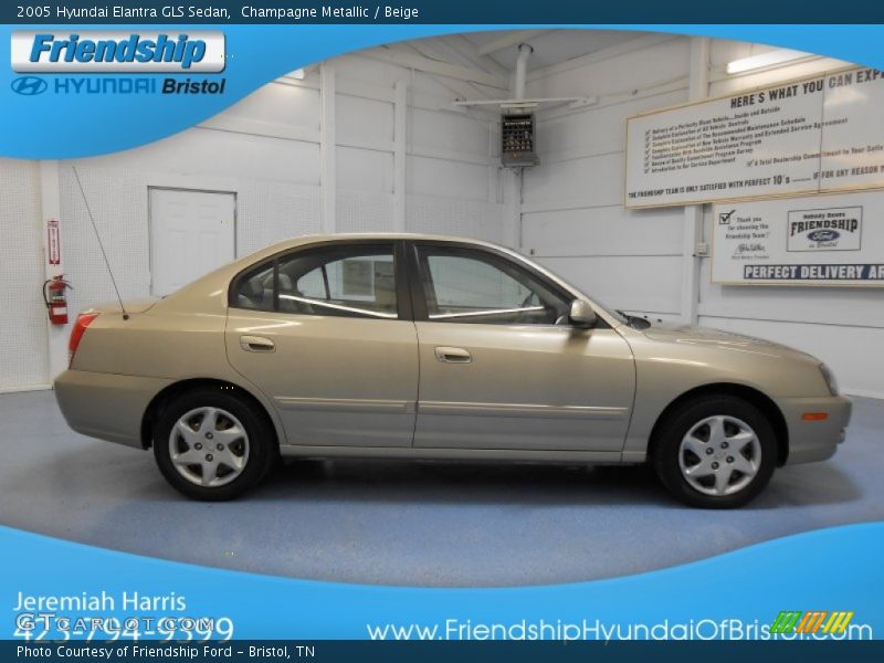 Champagne Metallic / Beige 2005 Hyundai Elantra GLS Sedan