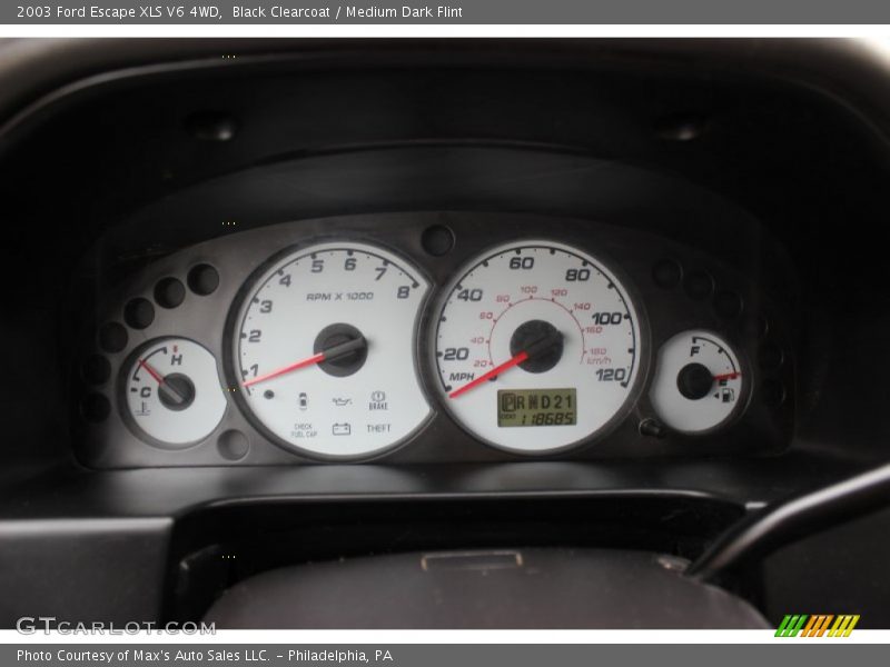 Black Clearcoat / Medium Dark Flint 2003 Ford Escape XLS V6 4WD