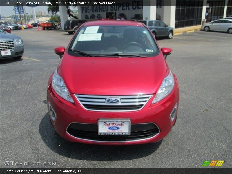 Red Candy Metallic / Charcoal Black 2012 Ford Fiesta SEL Sedan