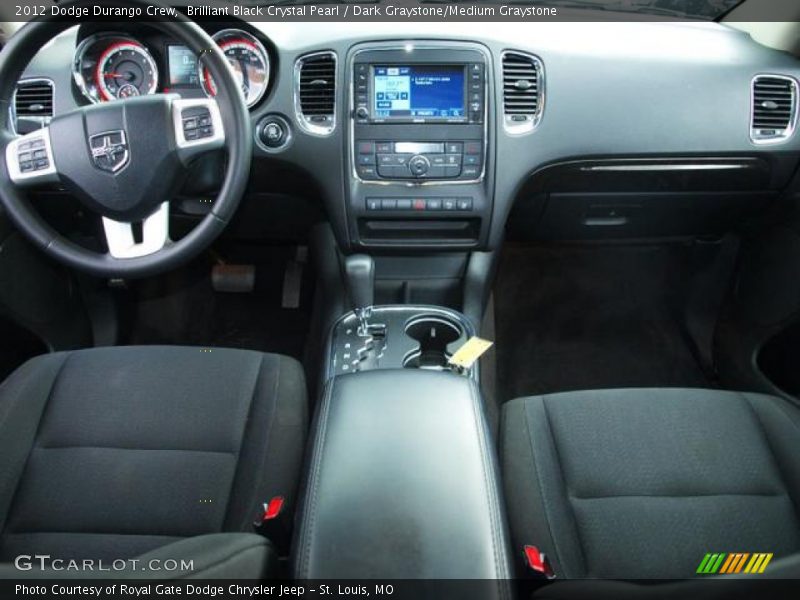 Brilliant Black Crystal Pearl / Dark Graystone/Medium Graystone 2012 Dodge Durango Crew