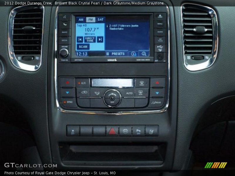 Brilliant Black Crystal Pearl / Dark Graystone/Medium Graystone 2012 Dodge Durango Crew