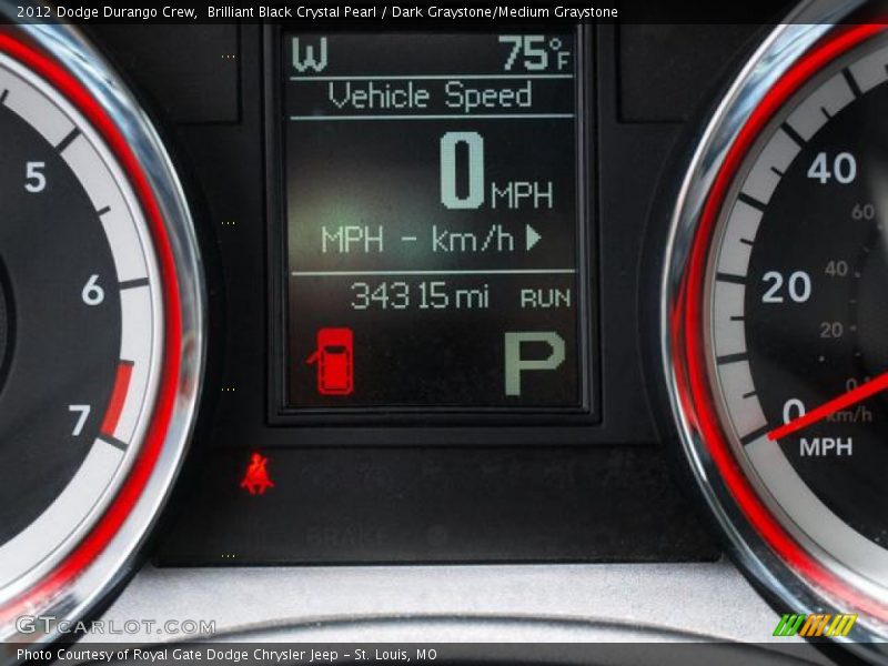 Brilliant Black Crystal Pearl / Dark Graystone/Medium Graystone 2012 Dodge Durango Crew