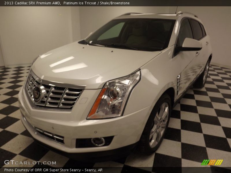 Platinum Ice Tricoat / Shale/Brownstone 2013 Cadillac SRX Premium AWD