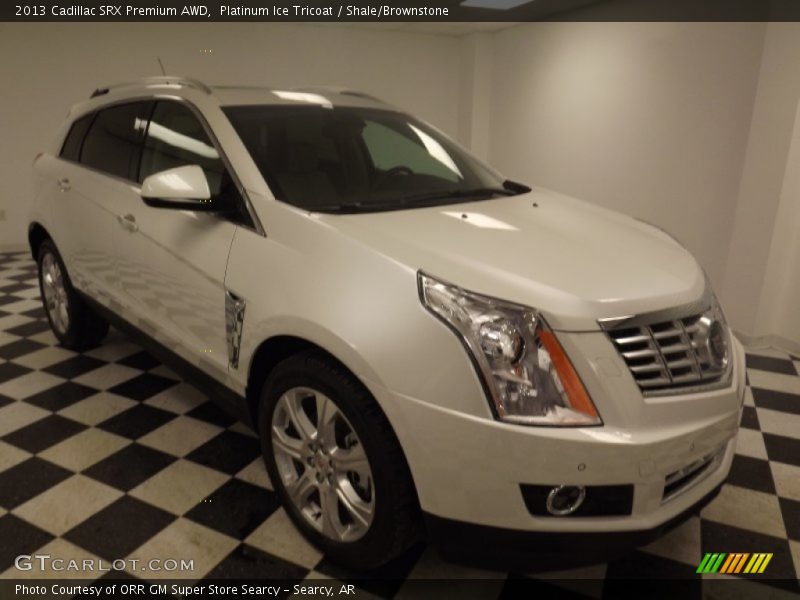 Platinum Ice Tricoat / Shale/Brownstone 2013 Cadillac SRX Premium AWD