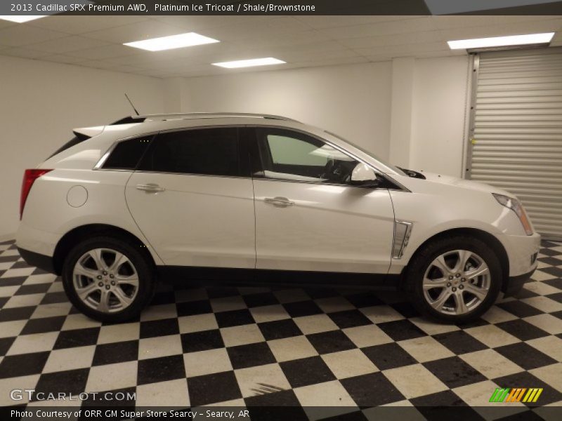 Platinum Ice Tricoat / Shale/Brownstone 2013 Cadillac SRX Premium AWD