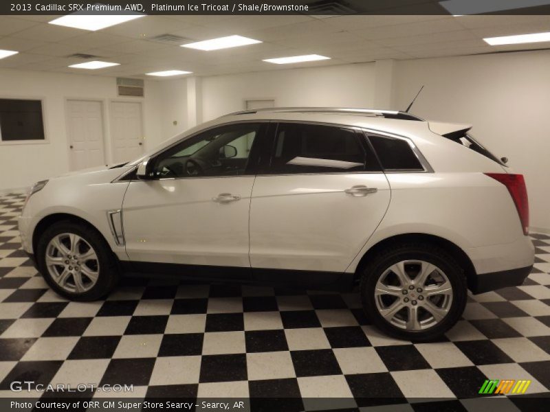 Platinum Ice Tricoat / Shale/Brownstone 2013 Cadillac SRX Premium AWD