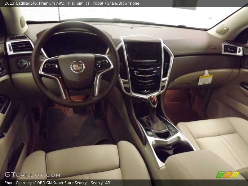 Platinum Ice Tricoat / Shale/Brownstone 2013 Cadillac SRX Premium AWD