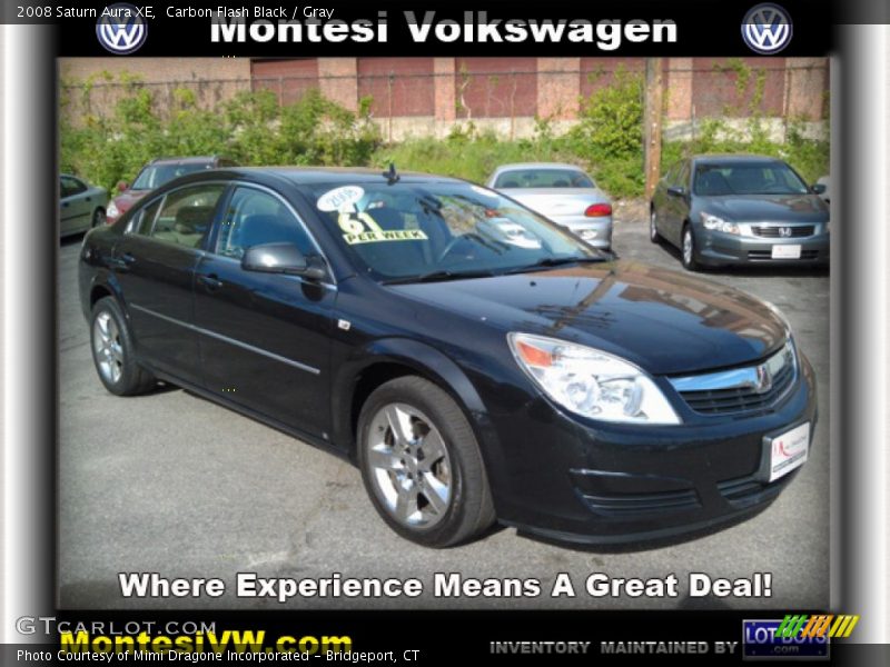 Carbon Flash Black / Gray 2008 Saturn Aura XE