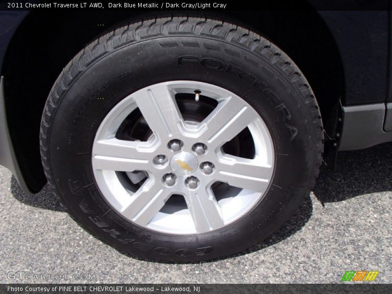 Dark Blue Metallic / Dark Gray/Light Gray 2011 Chevrolet Traverse LT AWD