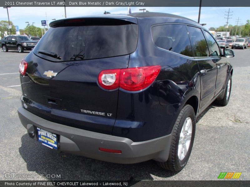 Dark Blue Metallic / Dark Gray/Light Gray 2011 Chevrolet Traverse LT AWD