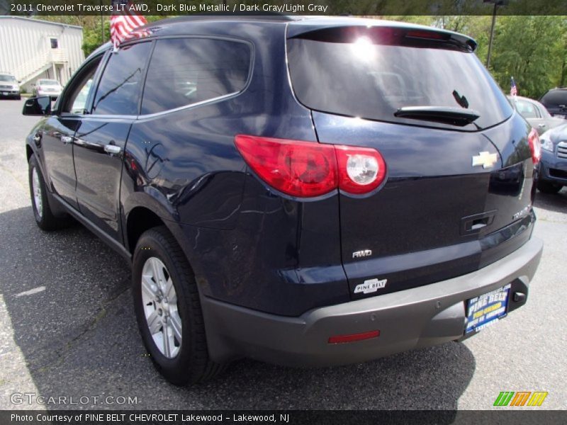 Dark Blue Metallic / Dark Gray/Light Gray 2011 Chevrolet Traverse LT AWD