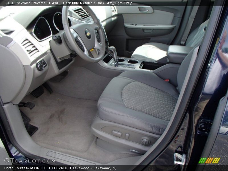 Dark Blue Metallic / Dark Gray/Light Gray 2011 Chevrolet Traverse LT AWD
