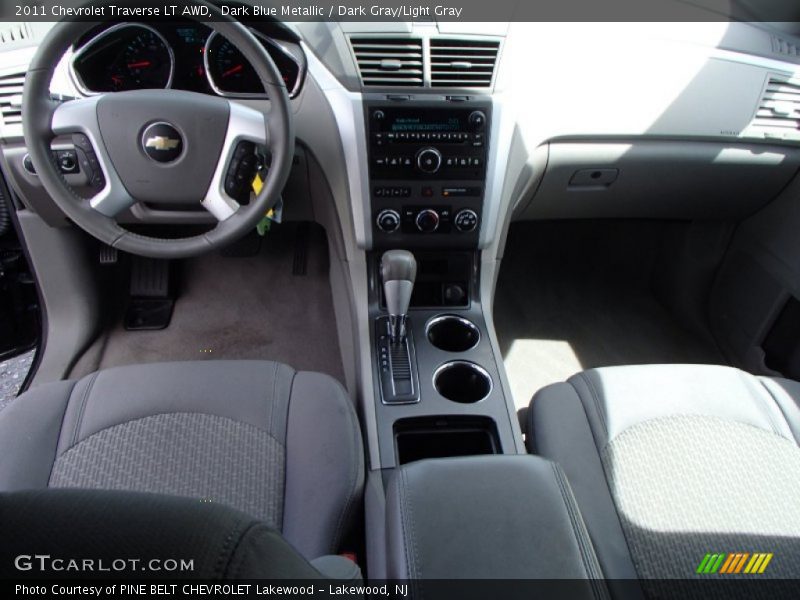 Dark Blue Metallic / Dark Gray/Light Gray 2011 Chevrolet Traverse LT AWD