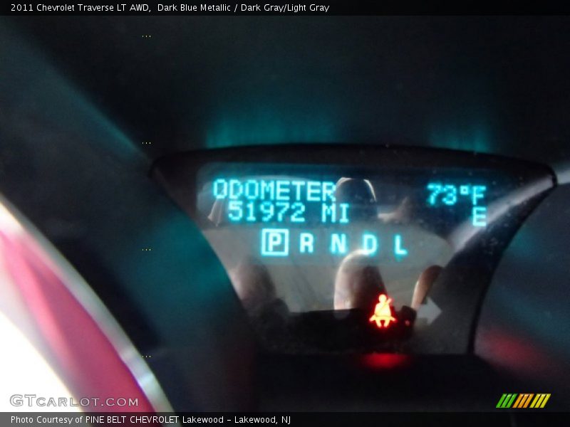 Dark Blue Metallic / Dark Gray/Light Gray 2011 Chevrolet Traverse LT AWD