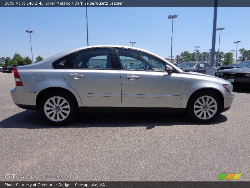 Silver Metallic / Dark Beige/Quartz Leather 2005 Volvo S40 2.4i