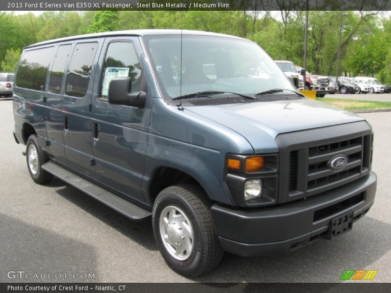 Steel Blue Metallic / Medium Flint 2013 Ford E Series Van E350 XL Passenger