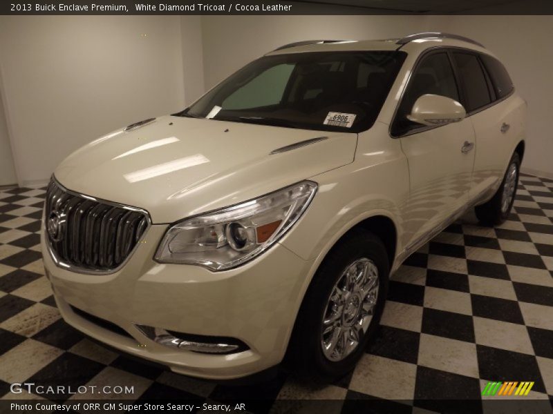 White Diamond Tricoat / Cocoa Leather 2013 Buick Enclave Premium