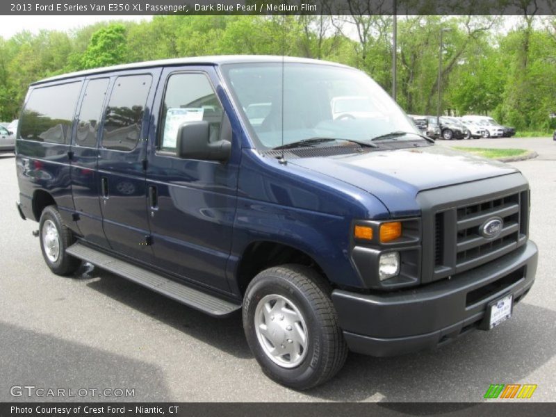 Dark Blue Pearl / Medium Flint 2013 Ford E Series Van E350 XL Passenger