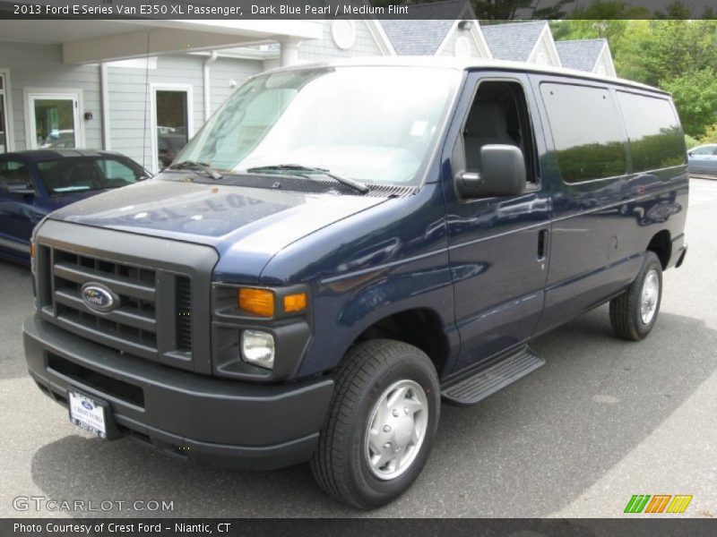Dark Blue Pearl / Medium Flint 2013 Ford E Series Van E350 XL Passenger