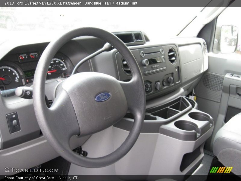 Dark Blue Pearl / Medium Flint 2013 Ford E Series Van E350 XL Passenger