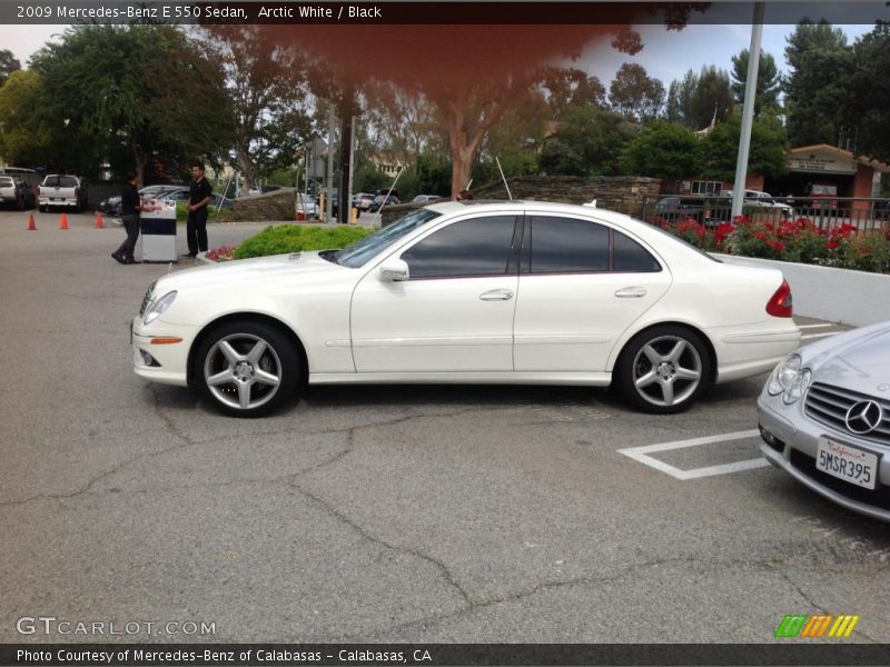 Arctic White / Black 2009 Mercedes-Benz E 550 Sedan