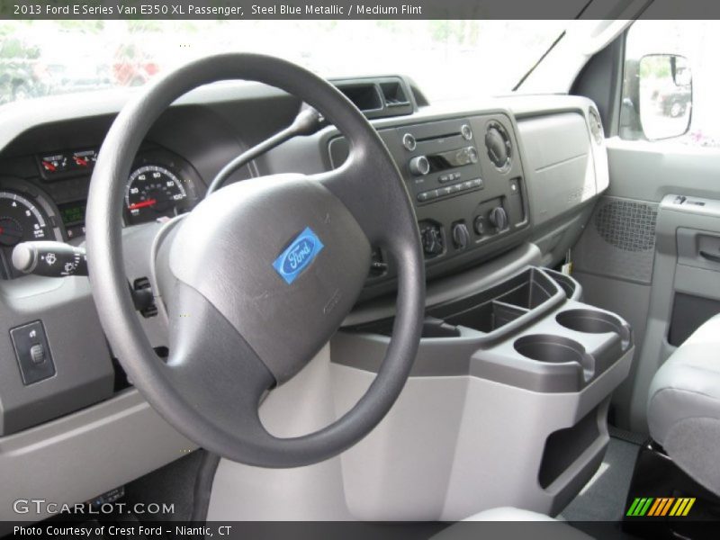 Steel Blue Metallic / Medium Flint 2013 Ford E Series Van E350 XL Passenger