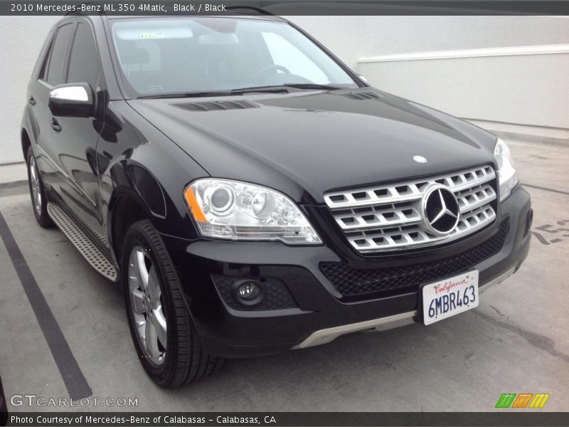 Black / Black 2010 Mercedes-Benz ML 350 4Matic