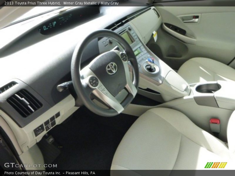 Winter Gray Metallic / Misty Gray 2013 Toyota Prius Three Hybrid