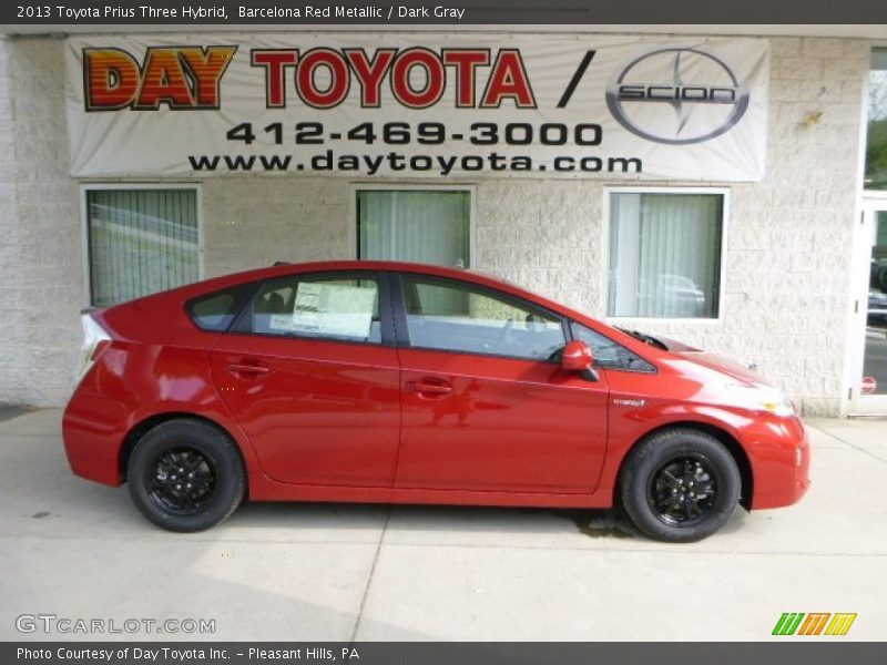 Barcelona Red Metallic / Dark Gray 2013 Toyota Prius Three Hybrid