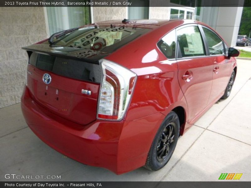 Barcelona Red Metallic / Dark Gray 2013 Toyota Prius Three Hybrid