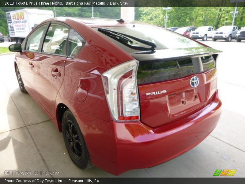 Barcelona Red Metallic / Dark Gray 2013 Toyota Prius Three Hybrid