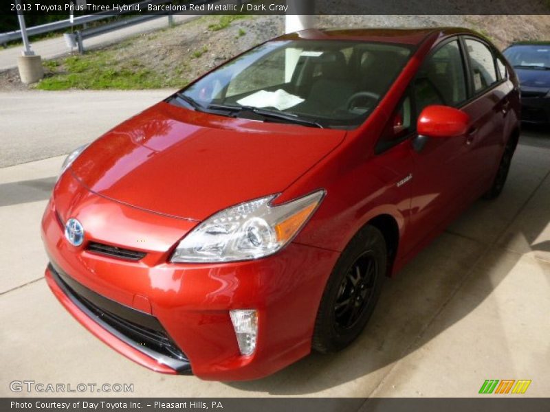 Barcelona Red Metallic / Dark Gray 2013 Toyota Prius Three Hybrid