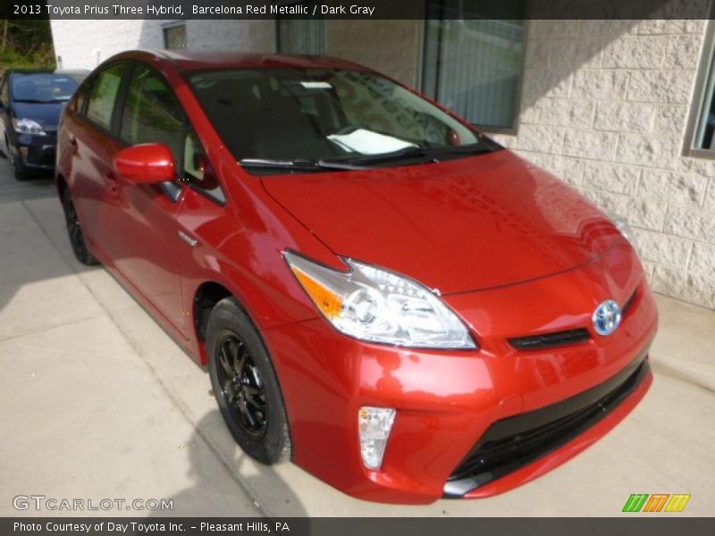 Barcelona Red Metallic / Dark Gray 2013 Toyota Prius Three Hybrid