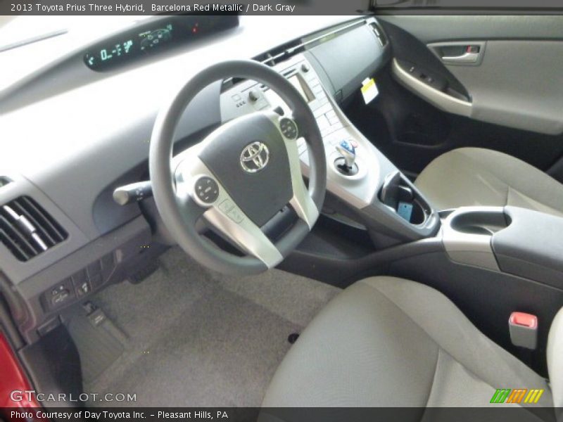 Barcelona Red Metallic / Dark Gray 2013 Toyota Prius Three Hybrid