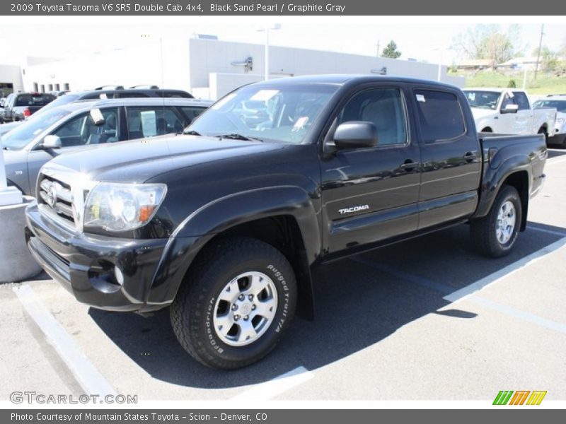 Black Sand Pearl / Graphite Gray 2009 Toyota Tacoma V6 SR5 Double Cab 4x4