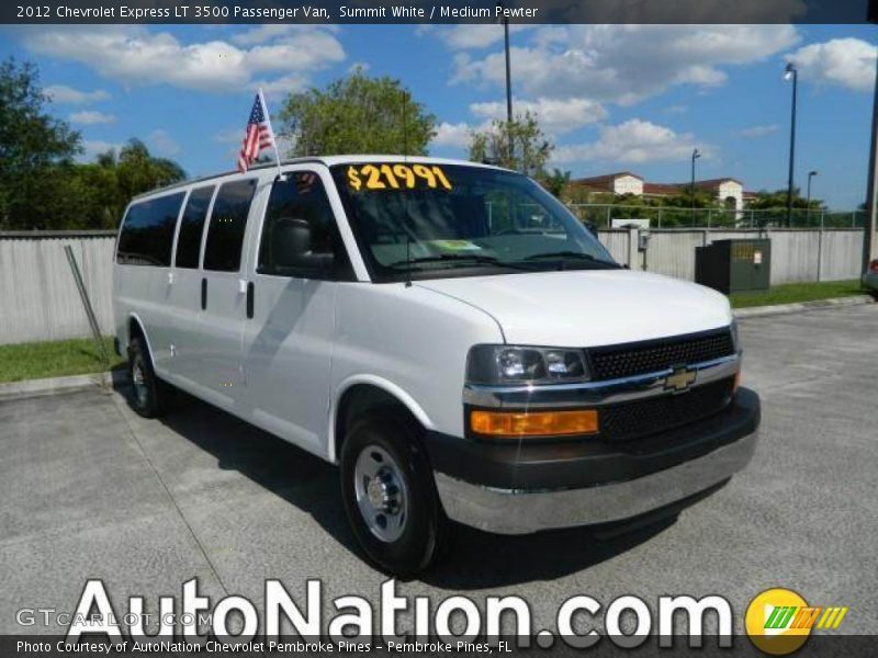 Summit White / Medium Pewter 2012 Chevrolet Express LT 3500 Passenger Van