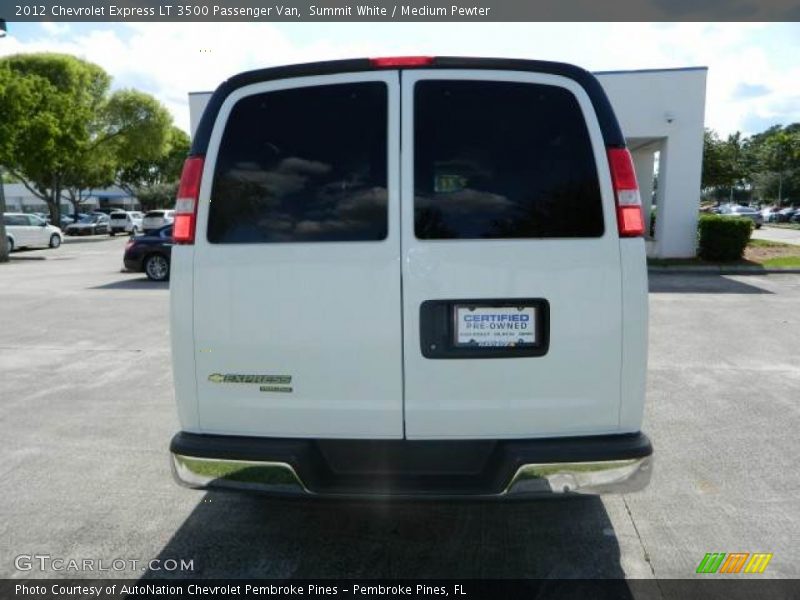 Summit White / Medium Pewter 2012 Chevrolet Express LT 3500 Passenger Van