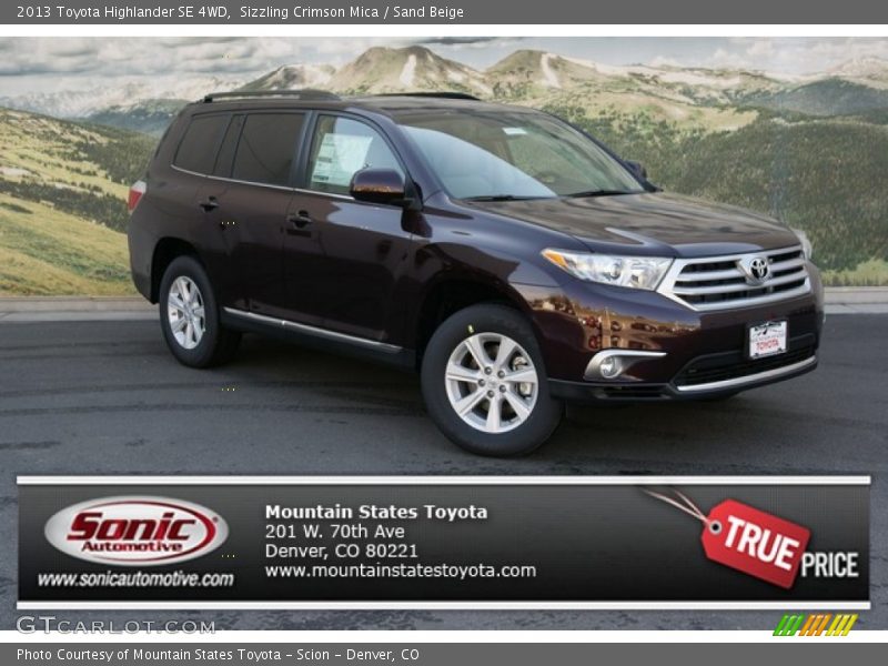 Sizzling Crimson Mica / Sand Beige 2013 Toyota Highlander SE 4WD