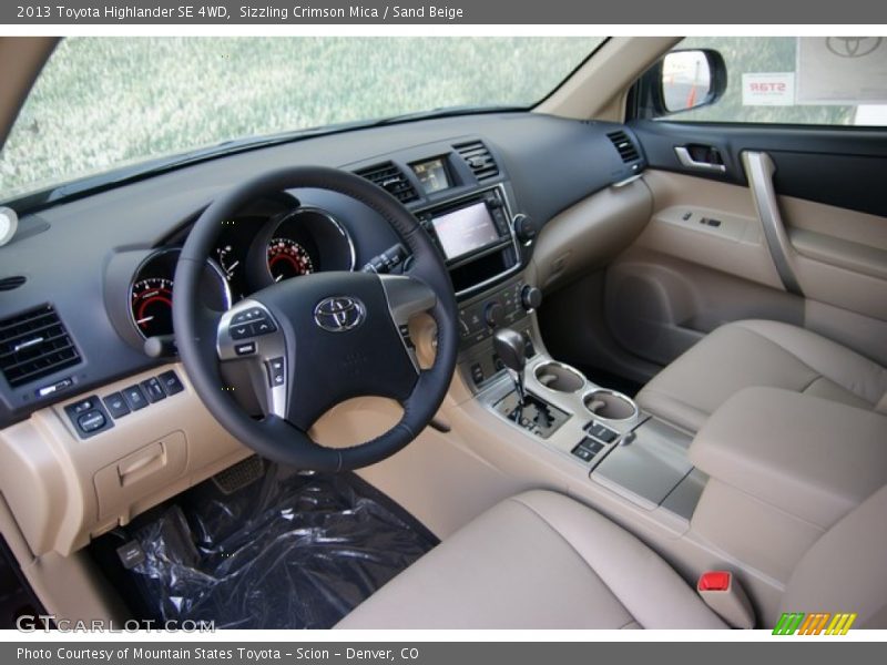 Sizzling Crimson Mica / Sand Beige 2013 Toyota Highlander SE 4WD