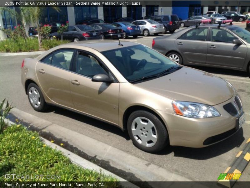 Sedona Beige Metallic / Light Taupe 2008 Pontiac G6 Value Leader Sedan