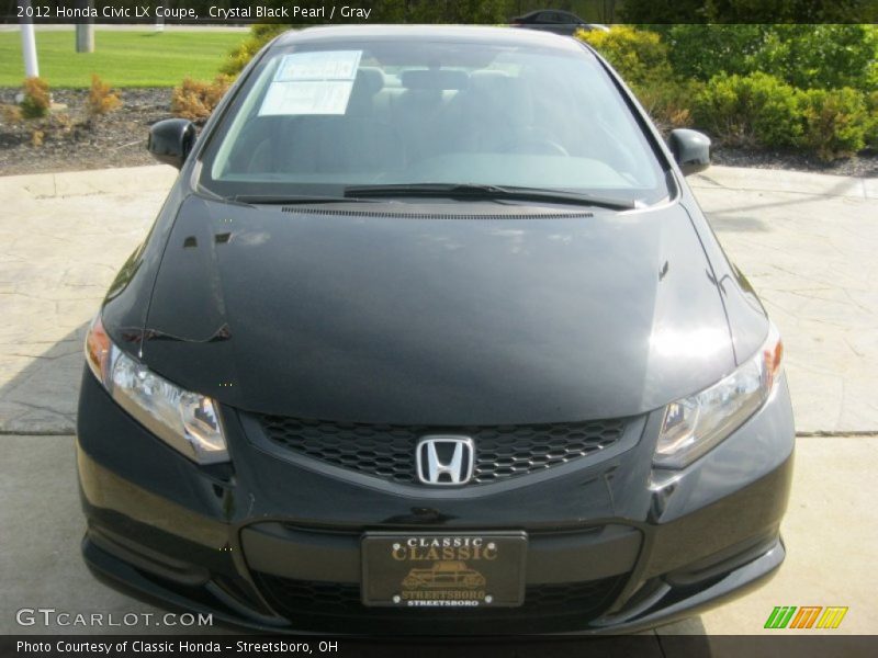 Crystal Black Pearl / Gray 2012 Honda Civic LX Coupe